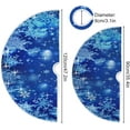 thumbnail image 3 of 47.2" Lovely Christmas Tree Skirt, Small Mini Tree Skirt Ornament with Christmas Santa Claus Elk Moon House for Party Holiday Home Christmas Decorations (Blue Glitter Snowflakes), 3 of 12