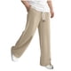 thumbnail image 1 of Ceisia Men's Trendy Solid Color Gift Elastic Drawstring Waist Straight Casual Trousers with Pockets, 1 of 6