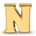 thumbnail image 3 of 925 Sterling Silver Polished Gold Plated Reflections Letter Name Personalized Monogram Initial N Bead Charm 8.18x6.36mm, 3 of 6