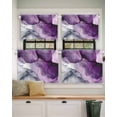thumbnail image 2 of Marble Grey Purple Short Blackout Curtains 30 Inch Long Gradient Gold Marbling Modern Art Rod Pocket Kitchen Curtains, 2 Panels Thermal Insulated Room Darkening Drapes for Bedroom, 42"W x 30"L, 2 of 5