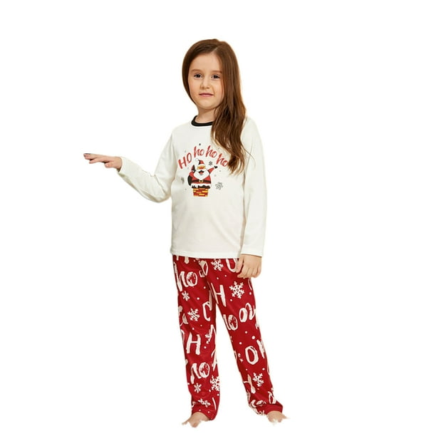 Family Matching Christmas Pajamas Sets, Dad Mom Kid Cartoon Santa Claus  Printed Sleepwear Homewear 
