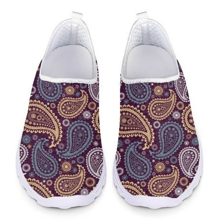

Nursing Shoes for Women Paisley Art Pattern Loafers Woman Slip On Flats Mesh Sneakers Summer Ladies Casual Sport Jogging Shoes