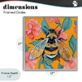thumbnail image 4 of Stupell Industries Bohemian Bumble Bee & Flower Pattern Gray Framed Giclee Art, 17 x 17, by Kate Jarvik Birch, 4 of 8