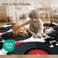 thumbnail image 4 of ODIKA Music Retro Note Record Album Round Repeating Circle Movie Vinyl Stain Resistant Low Profile for Dorm Room, Small Living Apartment, 4 of 7