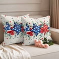 thumbnail image 2 of Independence Day Star Pillow Covers 2 Pack Farm Red Blue White Star Eucalyptus Leaf Linen Pillowcase Waterproof Outdoor Throw Pillow Cover for Patio Garden Square Cushion 18”x18”, 2 of 9