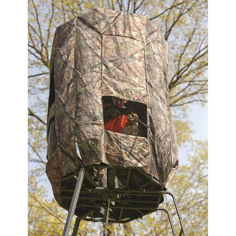 Guide Gear Full Blind Enclosure 20' Tripod Hunting Deer Stand Cover, Camo 