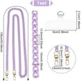 thumbnail image 2 of 1 Pc Acrylic Phone Crossbody Chain Purple Color Cell Phone Lanyard Phone Neck Chain Anti Theft Phone Charm for Decoration Women, 2 of 7