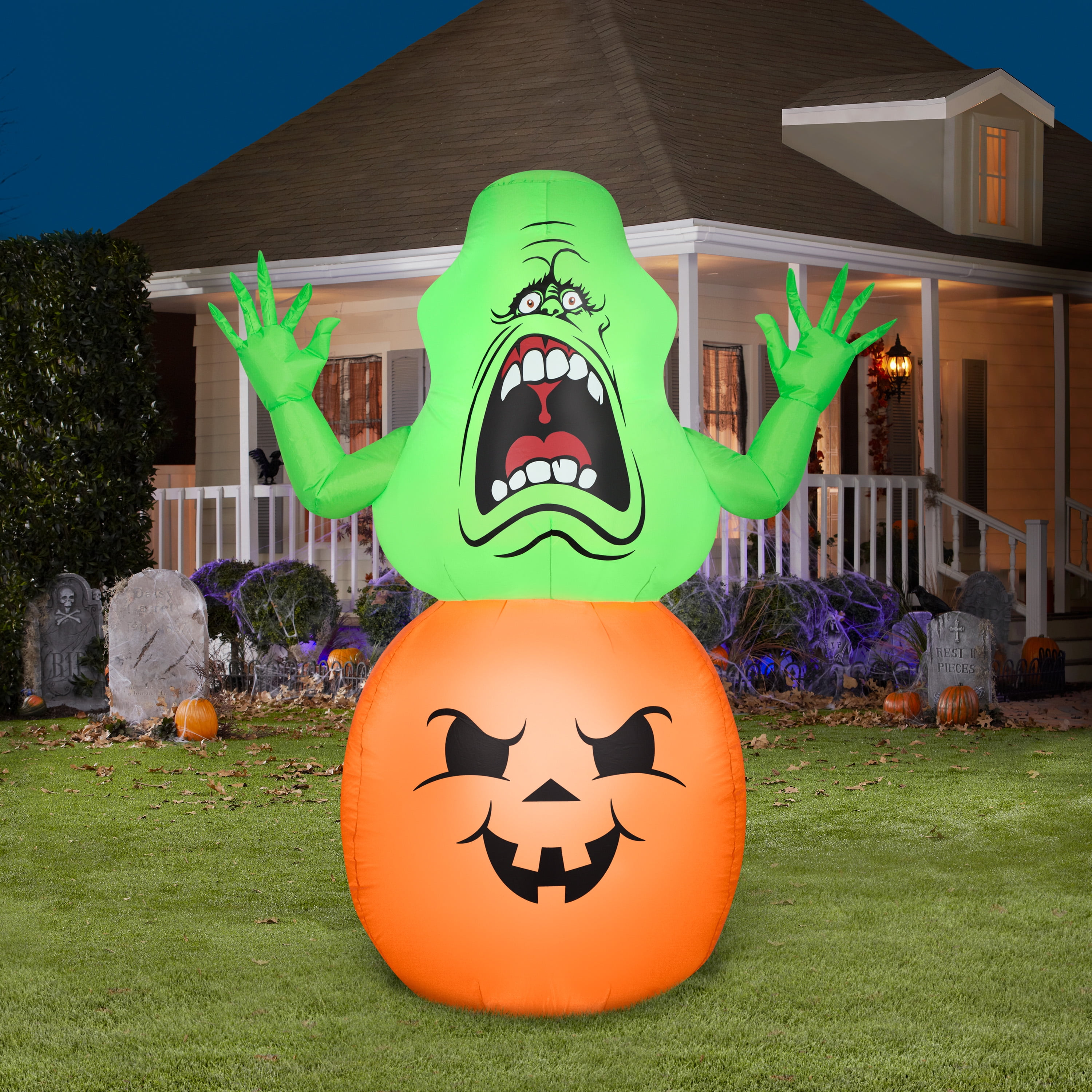 Airblown Slimer on Pumpkin MD Ghostbusters