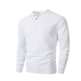 thumbnail image 1 of pstuiky Camisas casuales de manga larga para hombre, Blusas y camisas de manga larga con cuello en V y colores lisos para hombre top de hombre xxl, 1 of 7