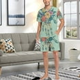 thumbnail image 7 of joogoo Men's Pajama Set Skull Flowers Halloween V-Neck Pj Shorts Set 2 Piece Loungewear Sleepwear M, 7 of 7