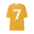 thumbnail image 7 of Feancey Number 7 T-Shirt Unisex Short Sleeve Varsity Shirt Sports Team Jersey 7th Birthday Gifts Tops for Men and Women Yellow M, 7 of 7
