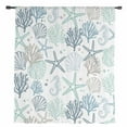 thumbnail image 2 of Aqua Teal Coastal Semi Sheer Curtains Drapes for Living Room, Bedroom, French Doors Window 96 Inches Long, Summer Beach Starfish Coral Nautical Rod Pocket Chiffon Curtain Drapery Voile Drape Panel, 2 of 6