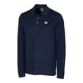 thumbnail image 2 of Men's Cutter & Buck Navy West Virginia Mountaineers Vault Advantage Tri-Blend Pique Big & Tall Long Sleeve Polo, 2 of 3