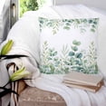 thumbnail image 3 of Sage Green Eucalyptus 26x26 Pillow Covers Set of 2, Farmhouse Botanical Leaves Throw Pillow Covers Decorative Couch Cushion Case, Microfiber Square Pillowcases for Bedroom Car Living Room, 3 of 7