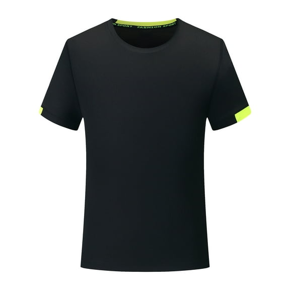 YUUMIN Boys' Quick-drying Short Sleeve T-Shirt Gym Outdoor Sports Running Athletic Tee Shirt Top Black 140