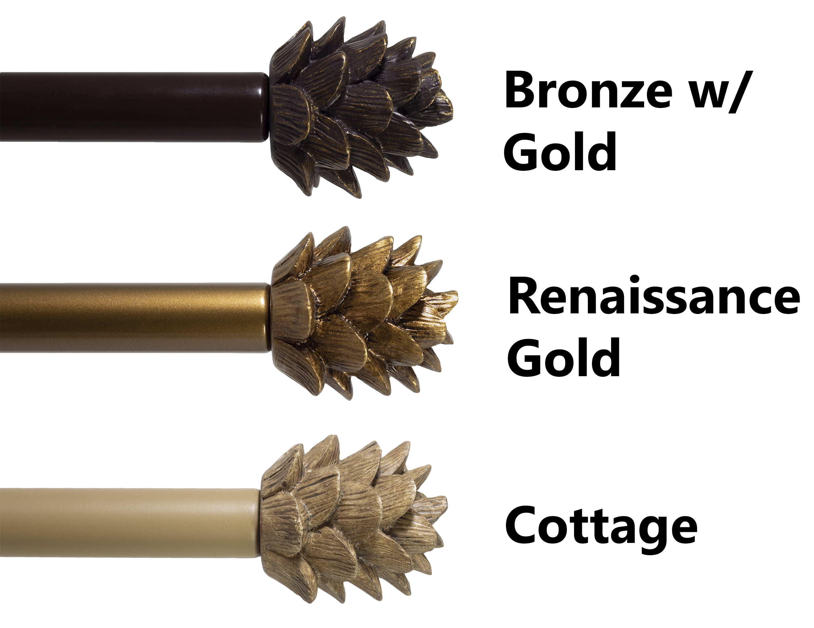 Urbanest Pinecone 3/4" Farmhouse Telescoping Curtain Rod – Adjustable Metal Window Curtain Rod with Decorative Finials, Heavy-Duty & Extendable Drapery Rod, 48"-84", Oil-ribbed Bronze (ORB)