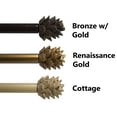 thumbnail image 5 of Urbanest Pinecone 3/4" Farmhouse Telescoping Curtain Rod – Adjustable Metal Window Curtain Rod with Decorative Finials, Heavy-Duty & Extendable Drapery Rod, 84"-120", Cottage Beige, 5 of 6