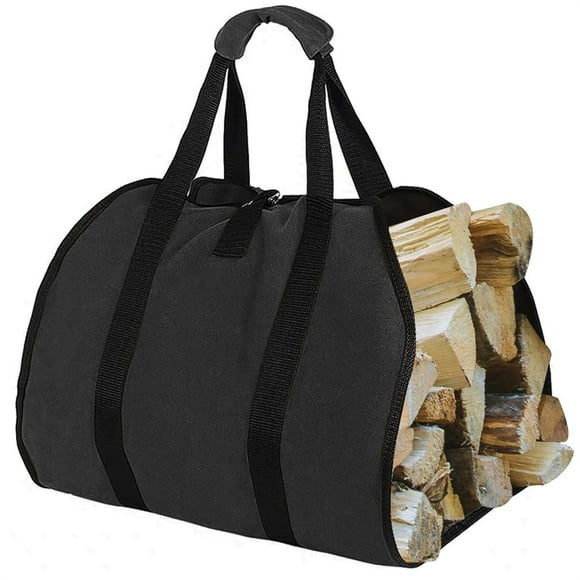 Port Leña Con Asas Estante Para Leña Bolsas Para Leña Al Aire Libre Bolsas Impermeables Para Almacenar Leña Bolsa De Lona Encerada Para Leña Accesorios Para Chimeneas Para Acampadas Al Aire Libre