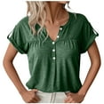 thumbnail image 1 of Birdeem T-Shirt d'Été Mode pour Femmes, Nouveau, Coloré, en Coton, Uni, à Col en V, à Manches Courtes, 1 of 7