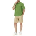 thumbnail image 2 of Lars Amadeus Men's Solid Color Short Sleeves Point Collar Shirt with Pockets, 2 of 6