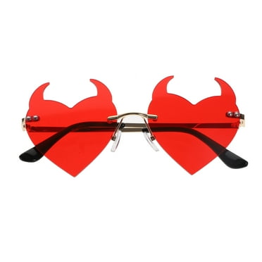 3 Pieces Rave Sun Glasses for Women Heart Shaped Sunglasses Frameless