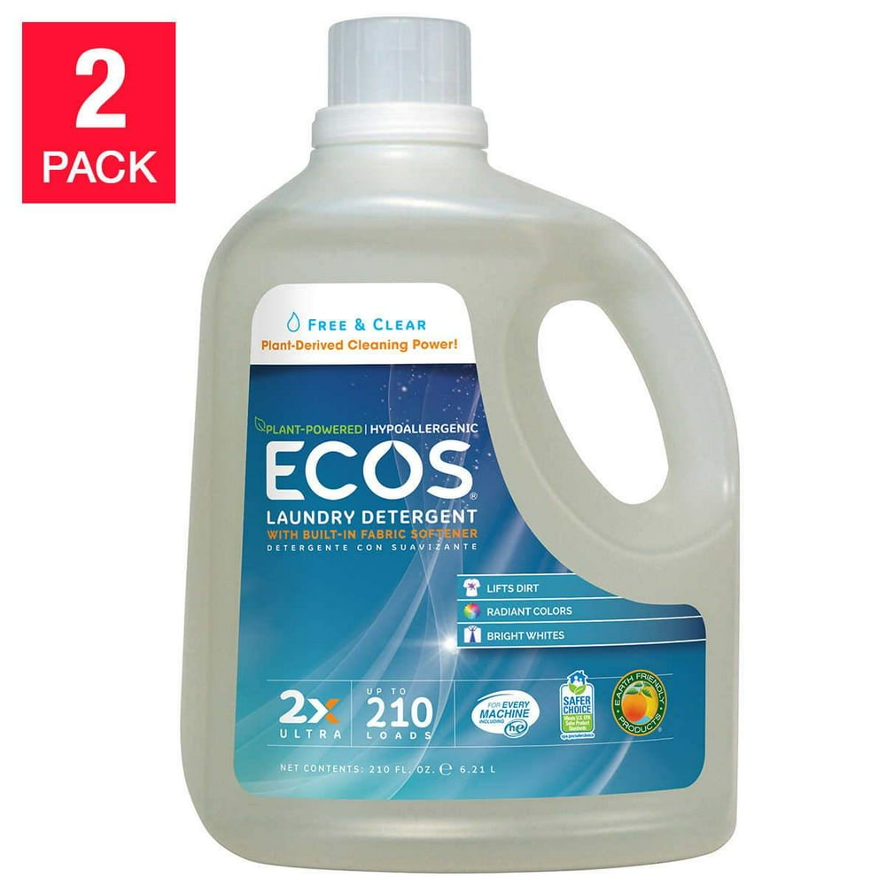 ECOS Laundry Detergent Free & Clear 210 fl. oz, 2count