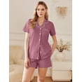 thumbnail image 2 of Ekouaer Womens Cotton Pajamas Set Classic Short Sleeve Pjs Set Soft Button Down Sleepwear Loungewear, 2 of 6