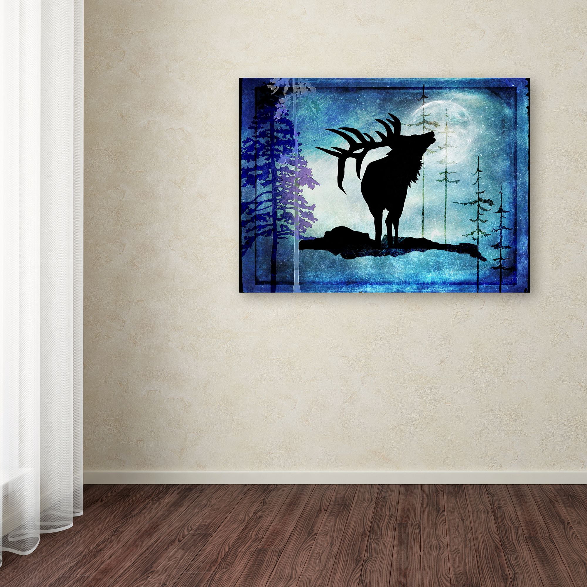 Trademark Fine Art 'Midnight Elk I' Canvas Art by LightBoxJournal