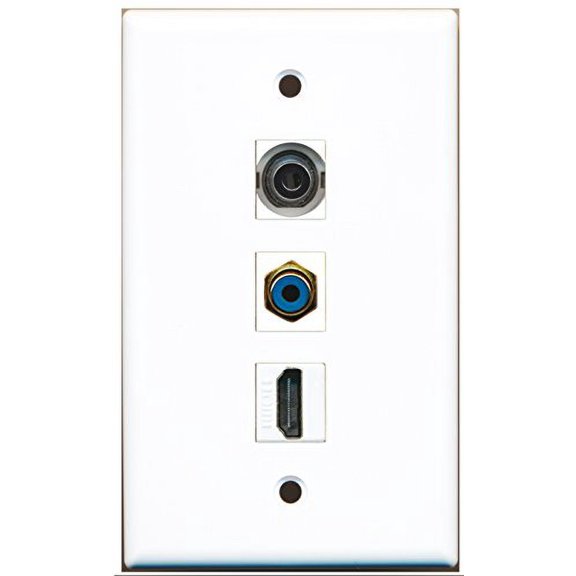 RiteAV - 1 Port HDMI and 1 Port RCA Blue and 1 Port 3.5mm Wall Plate