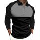 thumbnail image 1 of Gibobby Playera tipo polo hombre Top de manga larga con cremallera raglán y solapa con estampado digital deportivo casual para hombre(Negro,M), 1 of 5