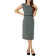 thumbnail image 2 of VESTIDO ELEGANTE DE MANGAS CORTAS CON CINTURÓN PARA MUJER INSPIRADO CHIC, VESTIDOS DE TRABAJO, GRIS OSCURO, XL, 2 of 6