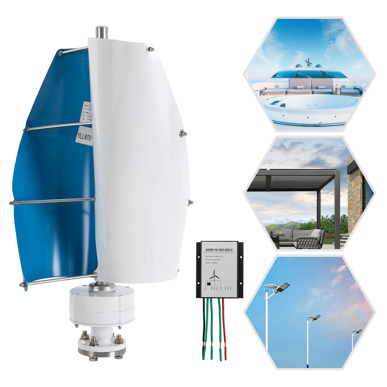 ChicHomey Wind turbine Vertical axis Wind turbines Generator Power generation With controller