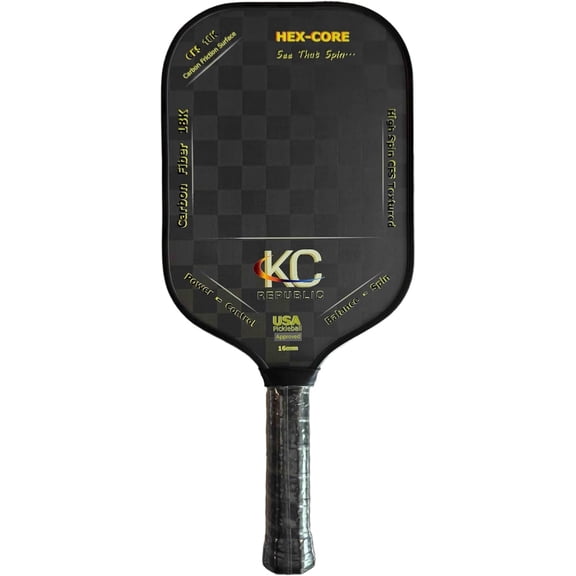 Pickleball Paddle – 18K Carbon Fiber Paddle with Cover, Thermoforming 4-Layer Racket, High Spin CFS Textured, USAPA Approved Lightweight & 16MM Polymer Honeycomb Core