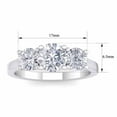 thumbnail image 5 of SuperJeweler 2 Carat Moissanite Three Stone Ring in 14 Karat White Gold for Women, 5 of 6