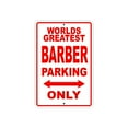 thumbnail image 1 of World's Greatest Barber Parking Only Sign Gift Wall Novelty Aluminum 8"x12", 1 of 1