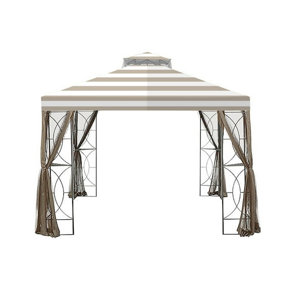 Garden Winds Replacement Canopy Top Cover for the Callaway Gazebo -Standard 350 - Cabana Beige