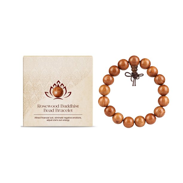 Pulsera de cuentas de madera de peral hecha a mano, minimalista y moderna, versátil collar unisex para rezar