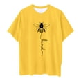 thumbnail image 4 of WEIYLL Tshirts Shirts for Girls Casual Cartoon Bee Print Round Neck Loose Short Sleeve Child Tops for 12-13 Years, 4 of 4
