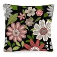 thumbnail image 3 of Jordan Manufacturing 16" x 16" Malala Raven Black Floral Square Outdoor Throw Pillow with Welt (2 Pack), 3 of 9