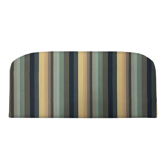 RSH Décor Indoor Outdoor Single Foam Wicker Loveseat, Standard, Braymont Dune Blue Stripe