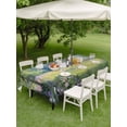 thumbnail image 3 of Outdoor Tablecloth with Umbrella Hole and Zipper, Spring Daisy Flowers Rectangle Table Cloth 60x120 Inch Waterproof Tablecloth, Green Tree Leaves Forest Natural Scenery Picnic Table Cover for Patio, 3 of 7