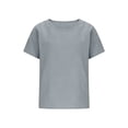 thumbnail image 4 of LIIPEE Womens Casual T Shirts Summer Crew Neck Short Sleeve Solid Color T Shirt Ladies Fashion Comfortable Versatile Everyday Tees,S, 4 of 5