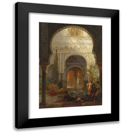 Ernest Karl Eugen Koerner 11x14 Black Modern Framed Museum Art Print Titled - The Patio Della Reina, the Alcazar, Seville (1909)