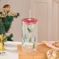 thumbnail image 4 of Christmas Trees Can Sipper Glass with Lid 20 OZ Holiday Time, 4 of 7