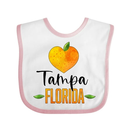 

Inktastic Tampa Florida Orange in Heart Gift Baby Boy or Baby Girl Bib