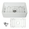 thumbnail image 4 of Logmey 30"Lx18"W Rectangular Farmhouse Ceramic Kitchen Sink Single Bowl in White, 4 of 8