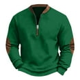 thumbnail image 4 of SGMVNU Sweatshirt for Boys Long Sleeve Shirts Kids Quarter Zip Casual Pullover Shirt Outdoor Fall Clothes for Teen Boy for Age 12-13 Years, Green, 4 of 4