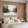 thumbnail image 2 of Christmas Landscape Winter Poster Farmhouse Elk Pine Cones Snowman Nature Canvas Painting Print Wall Pictures Living Room Decor (8 x12inch=(20 x30 cm),Framed), 2 of 4