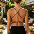 thumbnail image 5 of Bras for Women JIANLAI Women's Thin Strap Padded Sports Bra Everyday Basic Scoop Neck Workout Crop Bra, 5 of 7