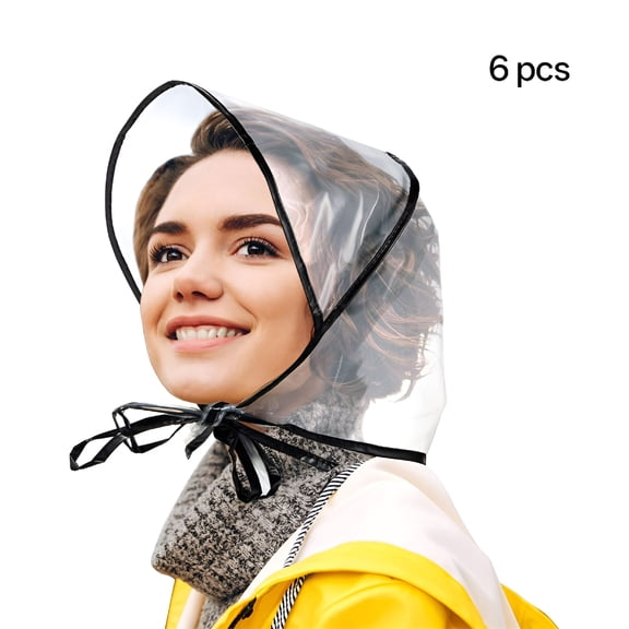 TELOLY 6 Pcs Women'S Rain Bonnet with Visor Clear Waterproof Plastic Rain Bonnet Hat for Women Female